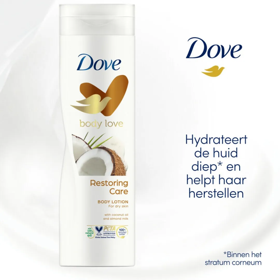 Dove Nourishing Secrets Restoring Ritual Lotion Kokos & Amandel 400ml - 2 Stuks