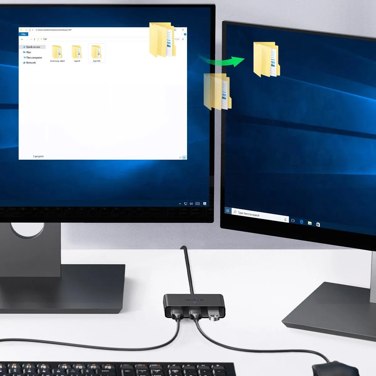 UGREEN CM409 Schakelaaradapter USB - 2 Ingangen 3 Uitgangen - Zwart