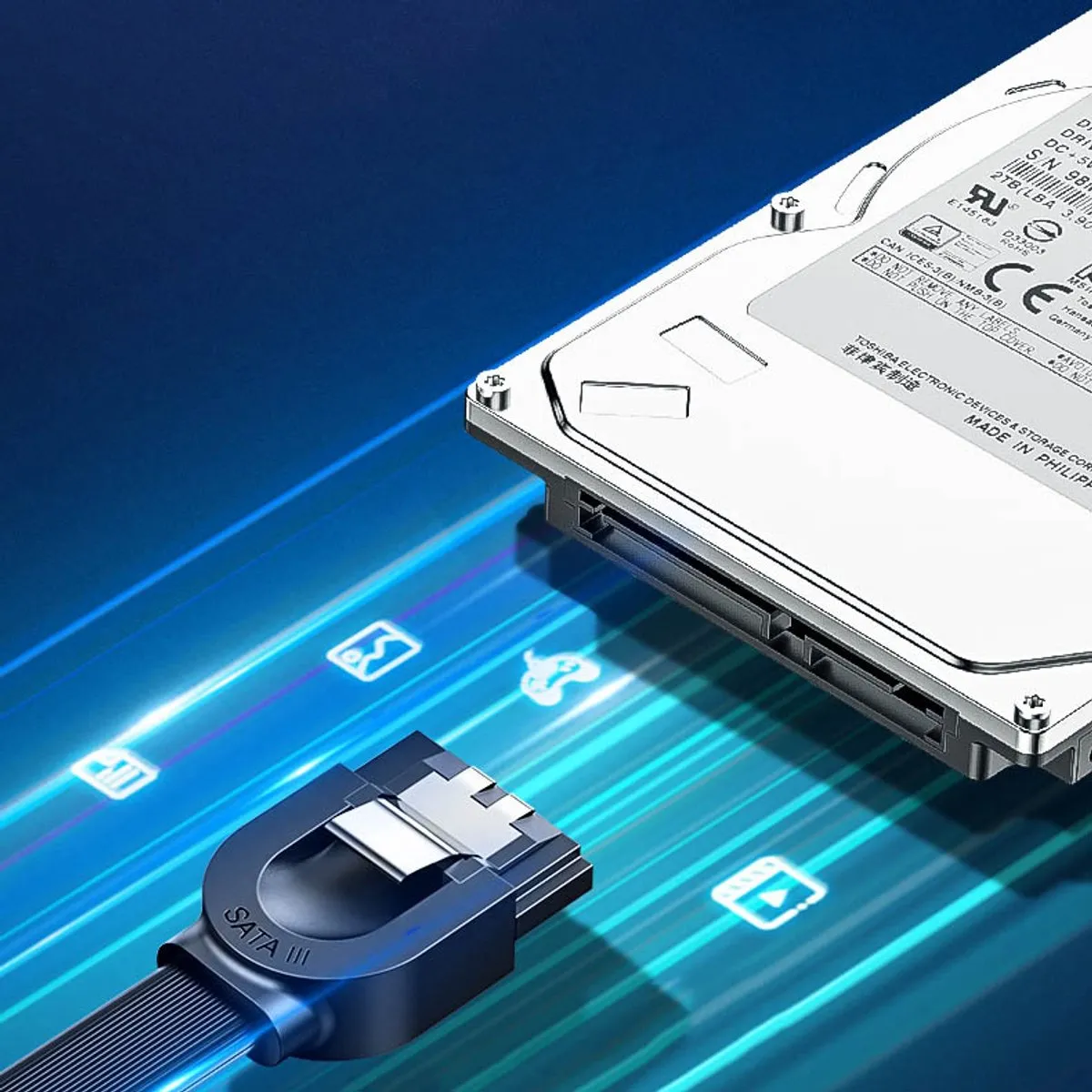 Ugreen SATA 1.0-3.0 naar 5Gb/s Kabel 0,5m - Zwart - afbeelding 6 van 6