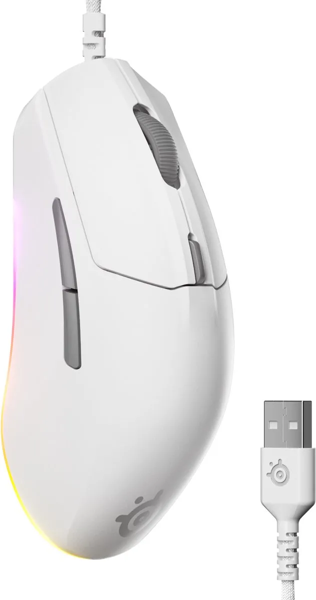 SteelSeries Rival 3 Gen 2 Gamingmuis 62516 - Wit - 8500DPI