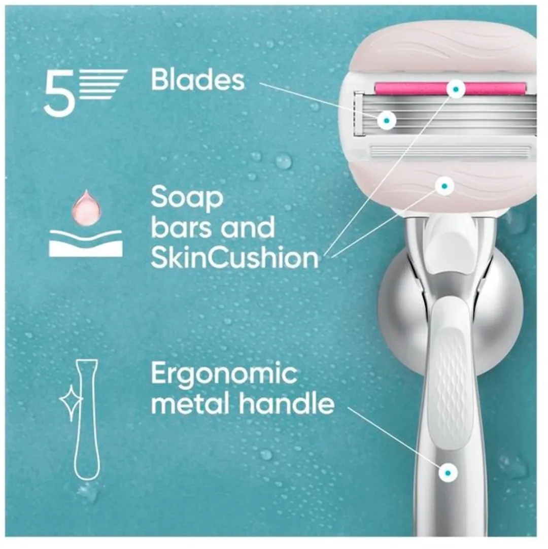 Gillette Venus Pro ComfortGlide Sugarberry Navulmesjes 5 Bladen - 3 Stuks - Roze - afbeelding 6 van 6