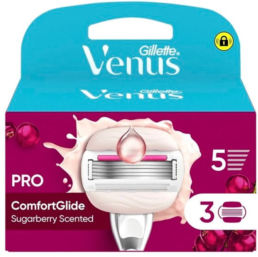 Gillette Venus Pro ComfortGlide Sugarberry Navulmesjes 5 Bladen - 3 Stuks - Roze