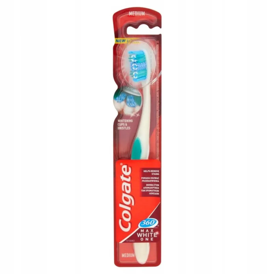 Colgate 360° Max Witte Tandenborstel Medium - Groen/Wit/Blauw