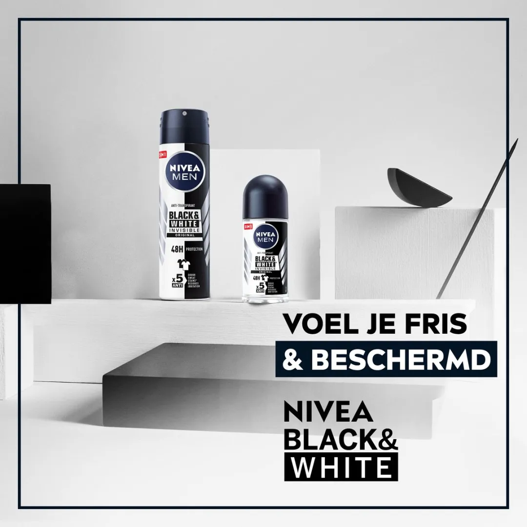 NIVEA MEN Invisible Black & White Anti-Transpirant Spray 6x150ml