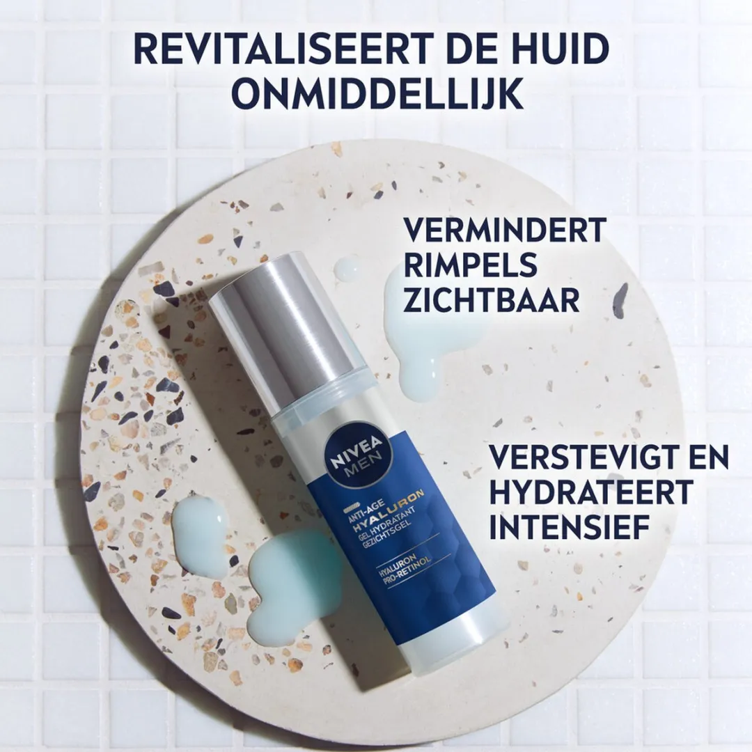 NIVEA MEN Hydraterende Anti-Age Gezichtsgel 150ml - 3x50ml