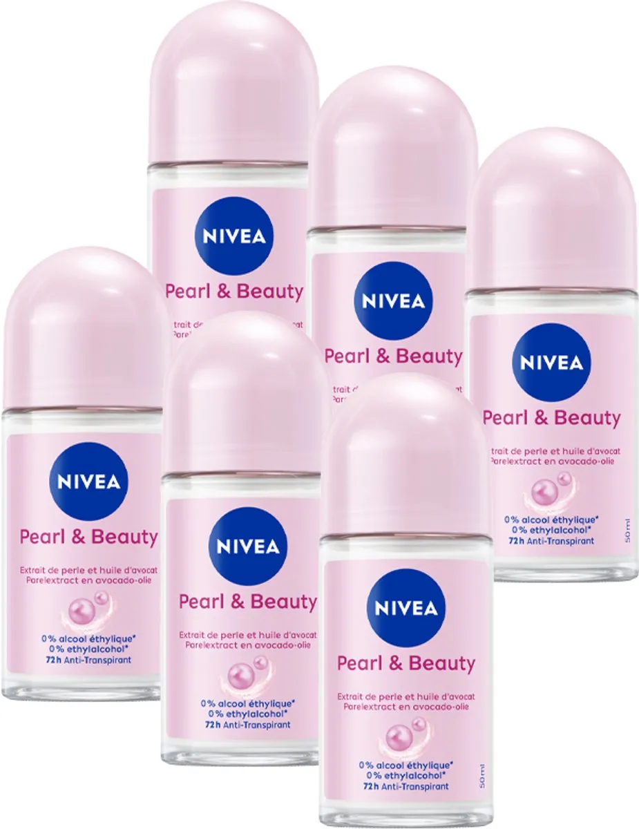 NIVEA Pearl & Beauty Deodorant Roller 6x50ml