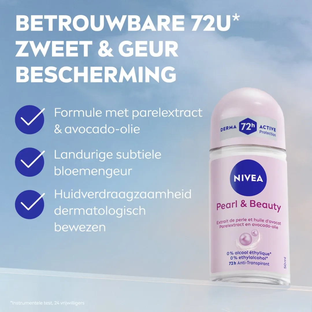 NIVEA Pearl & Beauty Deodorant Roller 6x50ml - 72u Bescherming