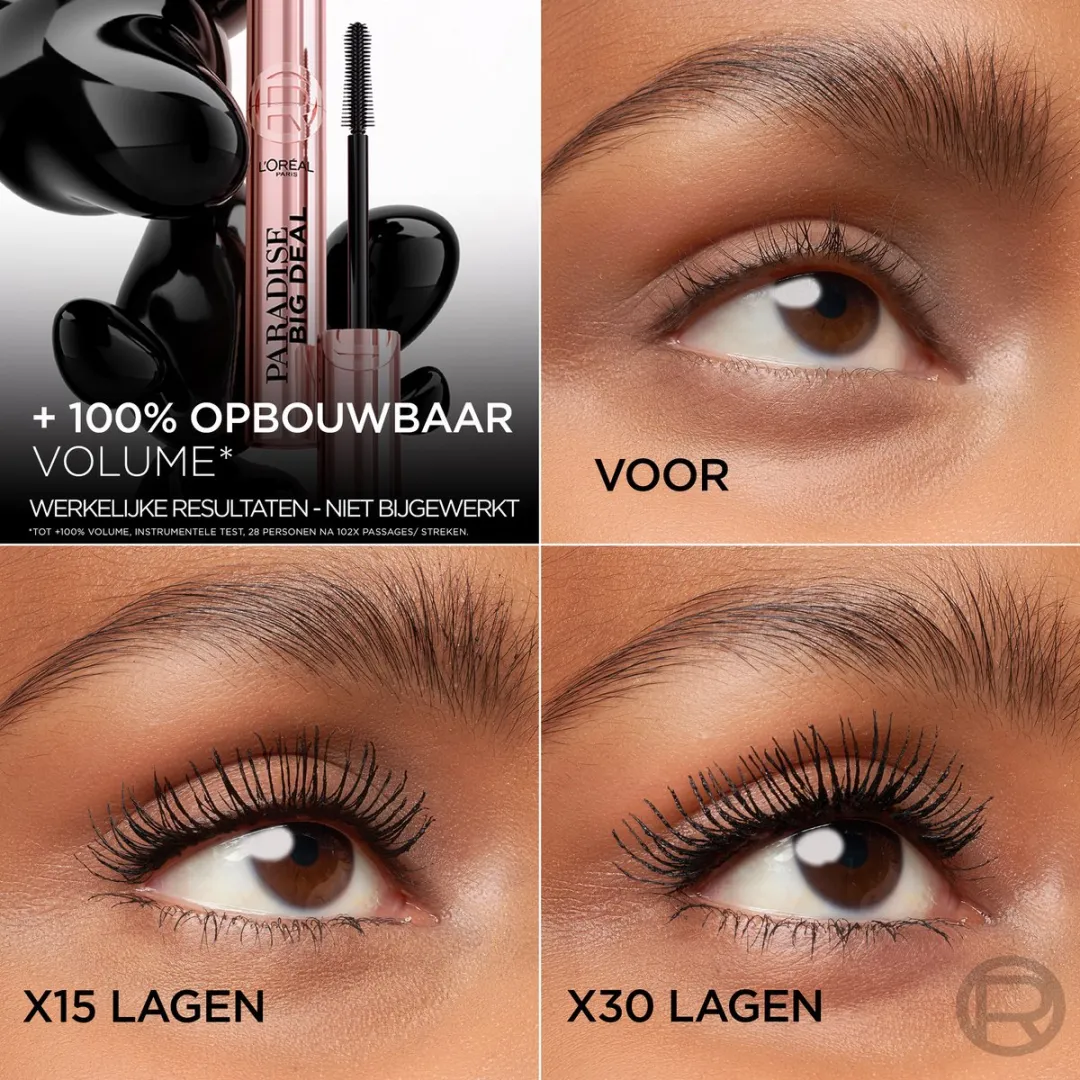 L'Oréal Paris Paradise Mascara Zwart - 2x 19.8ml