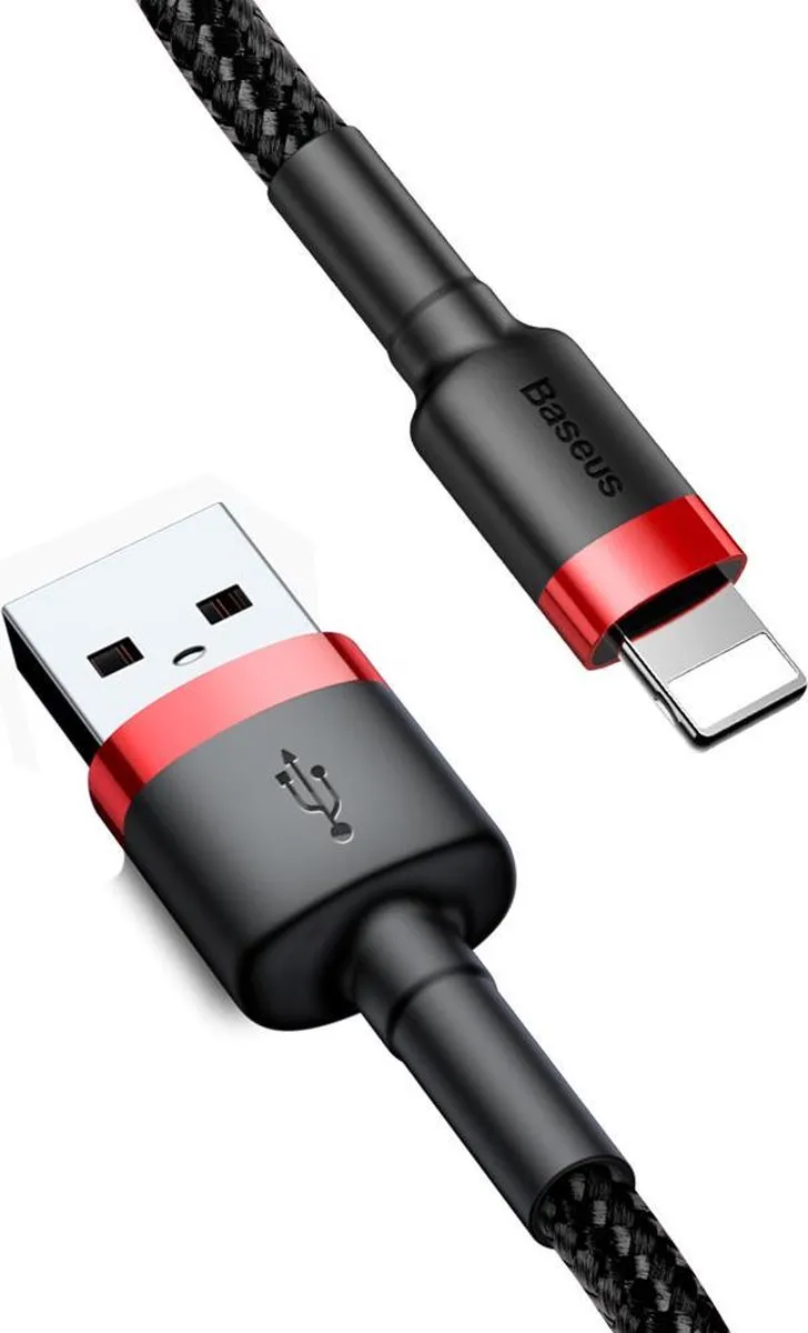 Baseus Universele USB naar Lightning Kabel 1m 2.5A - Zwart/Rood