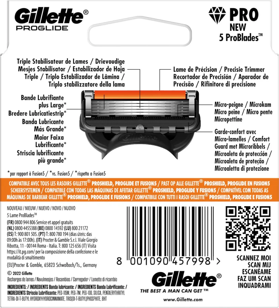 Gillette ProGlide Oranje Scheermesjes - 6 Stuks