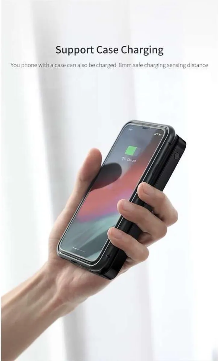 Baseus M36 PPALL-M3601 Powerbank 10.000mAh - Qi Zwart