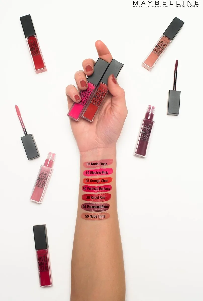 Maybelline Vivid Matte Liquid Lippenstift 15 Electric Pink - 8ml