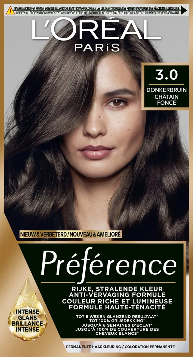 L'Oréal Paris Préférence 3 Donkerbruin Permanente Haarkleuring 996ml