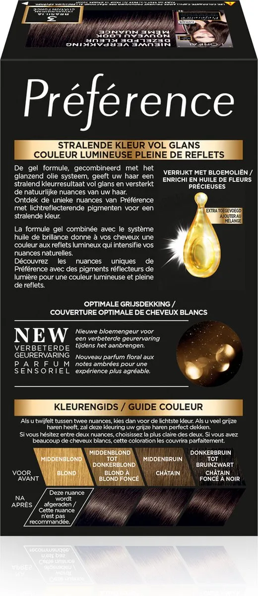 L'Oréal Paris Préférence 3 Donkerbruin Permanente Haarkleuring 996ml