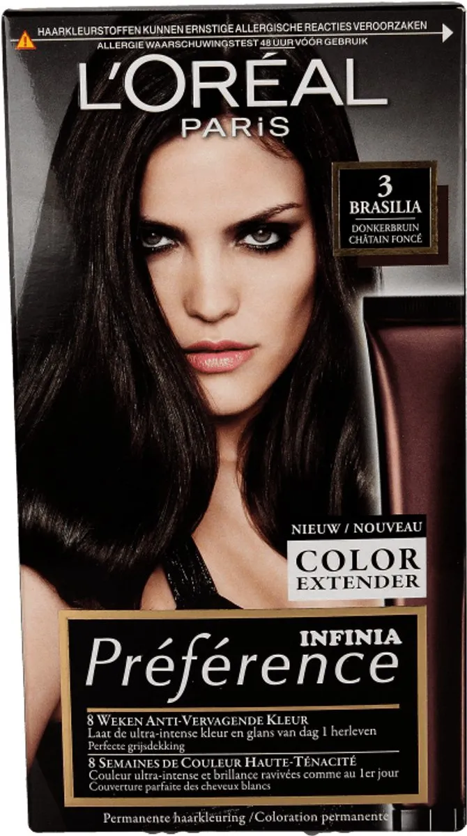 L'Oréal Paris Préférence 3 Donkerbruin Permanente Haarkleuring 996ml