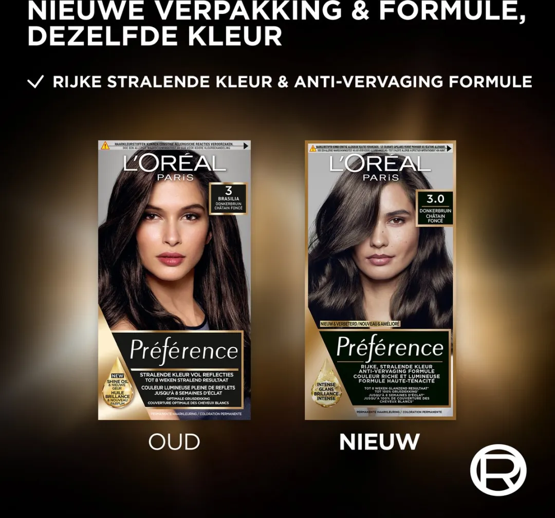 L'Oréal Paris Préférence 3 Donkerbruin Permanente Haarkleuring 996ml