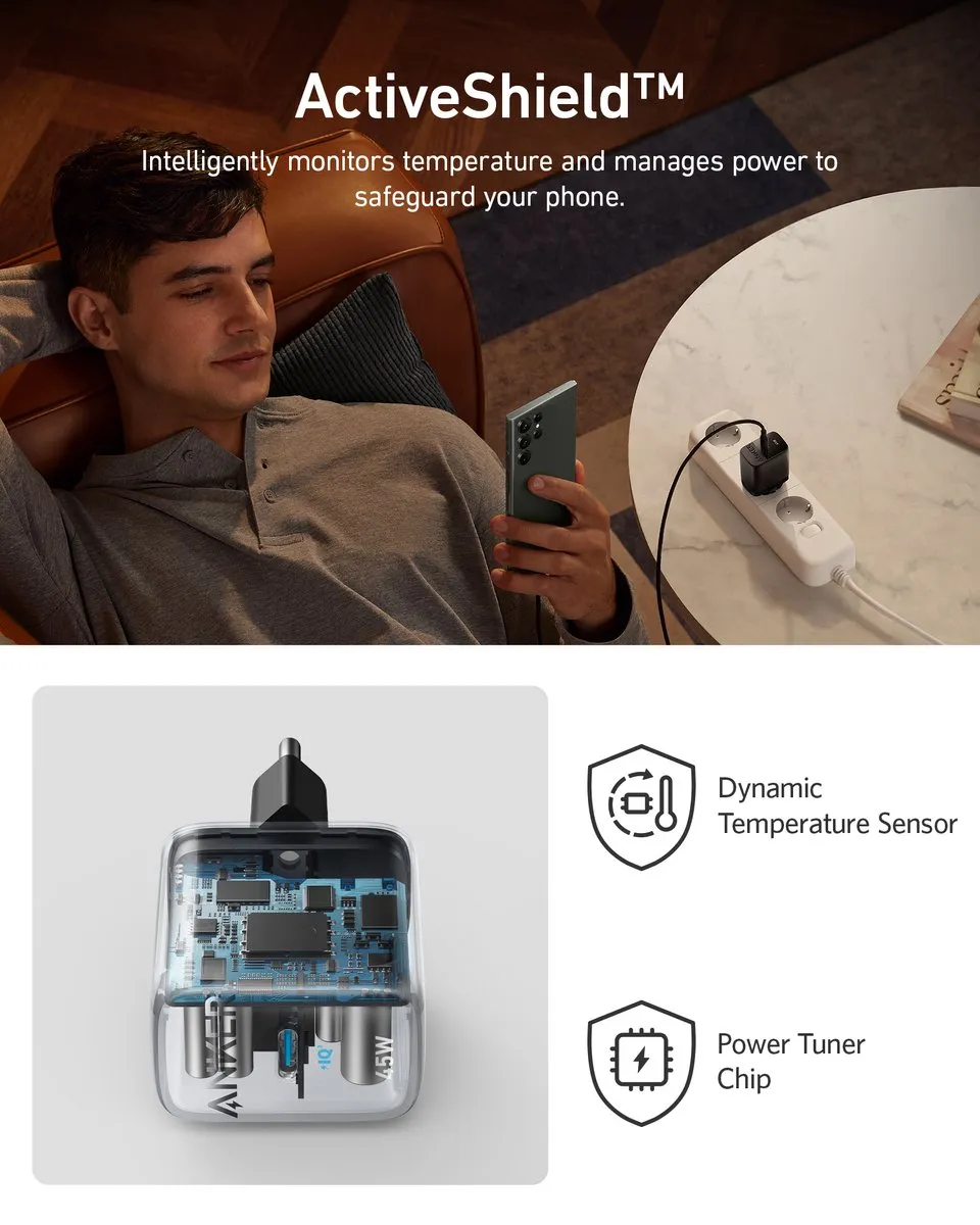 Anker 313 Ace 2 A2643G11 Sneloplader 45W - Zwart