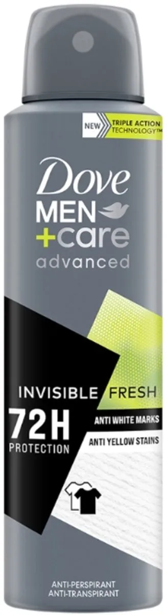 Dove Men+Care Advanced Invisible Fresh Deodorant Spray 150ml - 7 Stuks