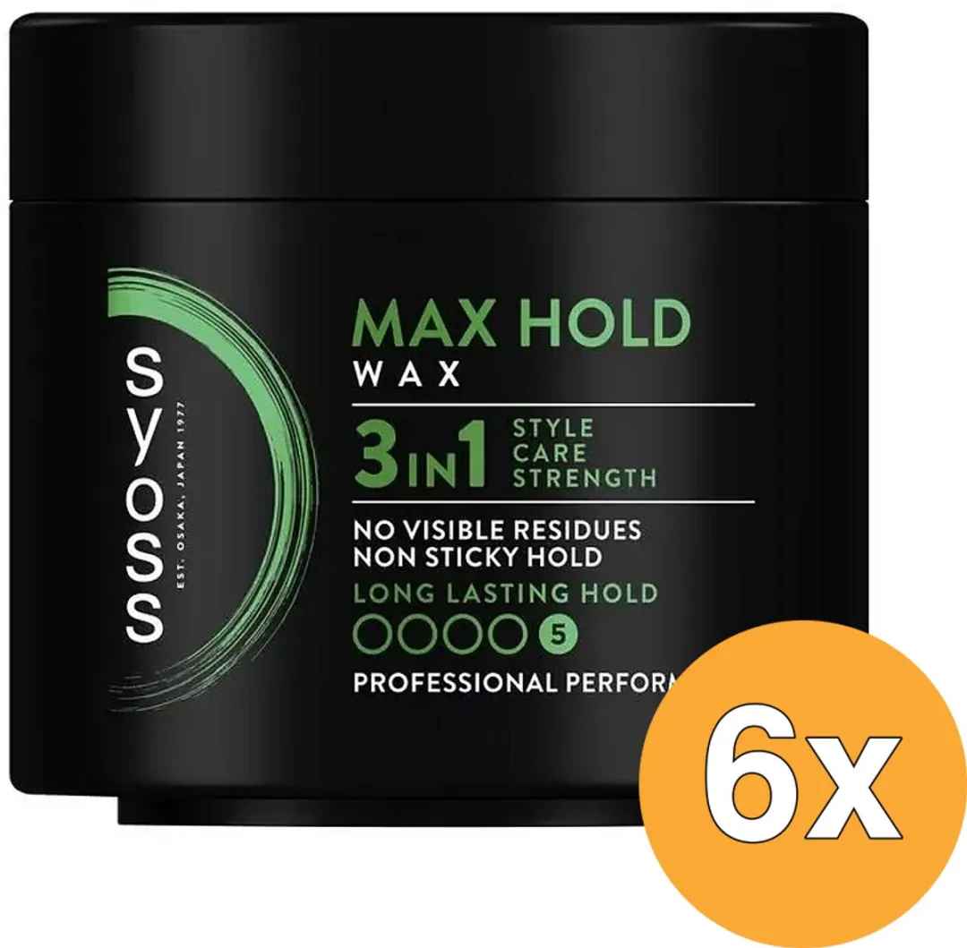 SYOSS Max Hold Styling Wax 900ml - 6x150ml
