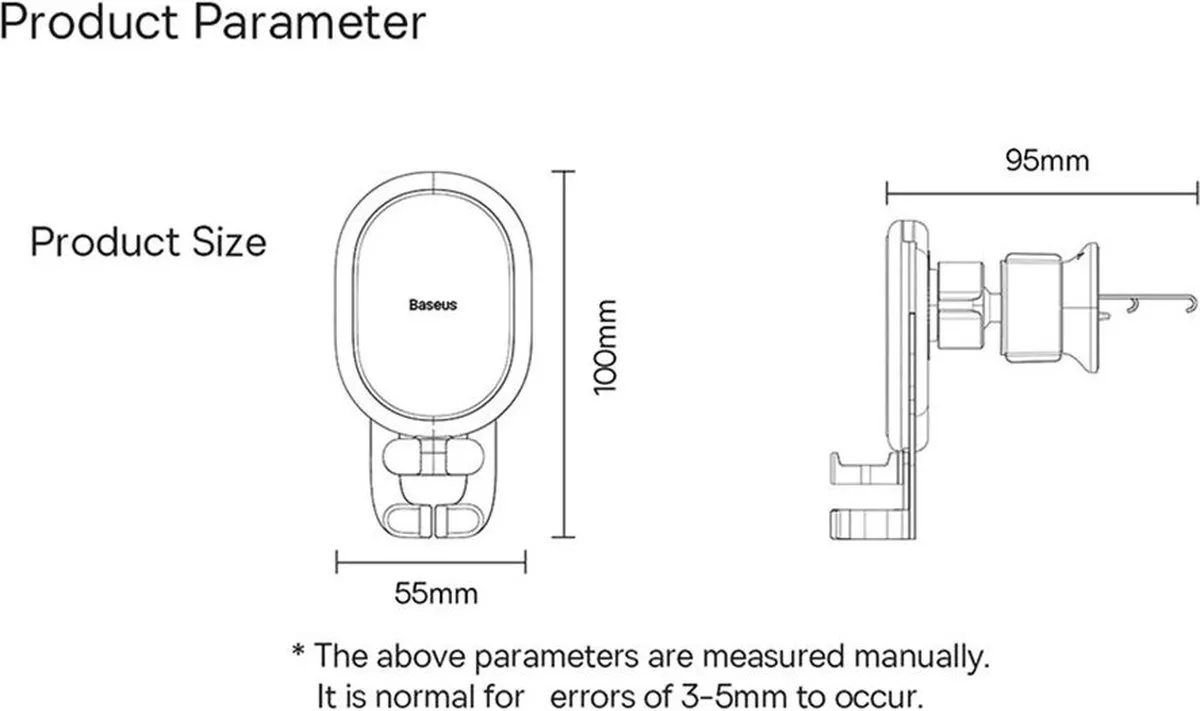 Baseus Universele Gravity Ventilatierooster Telefoonhouder - Wit
