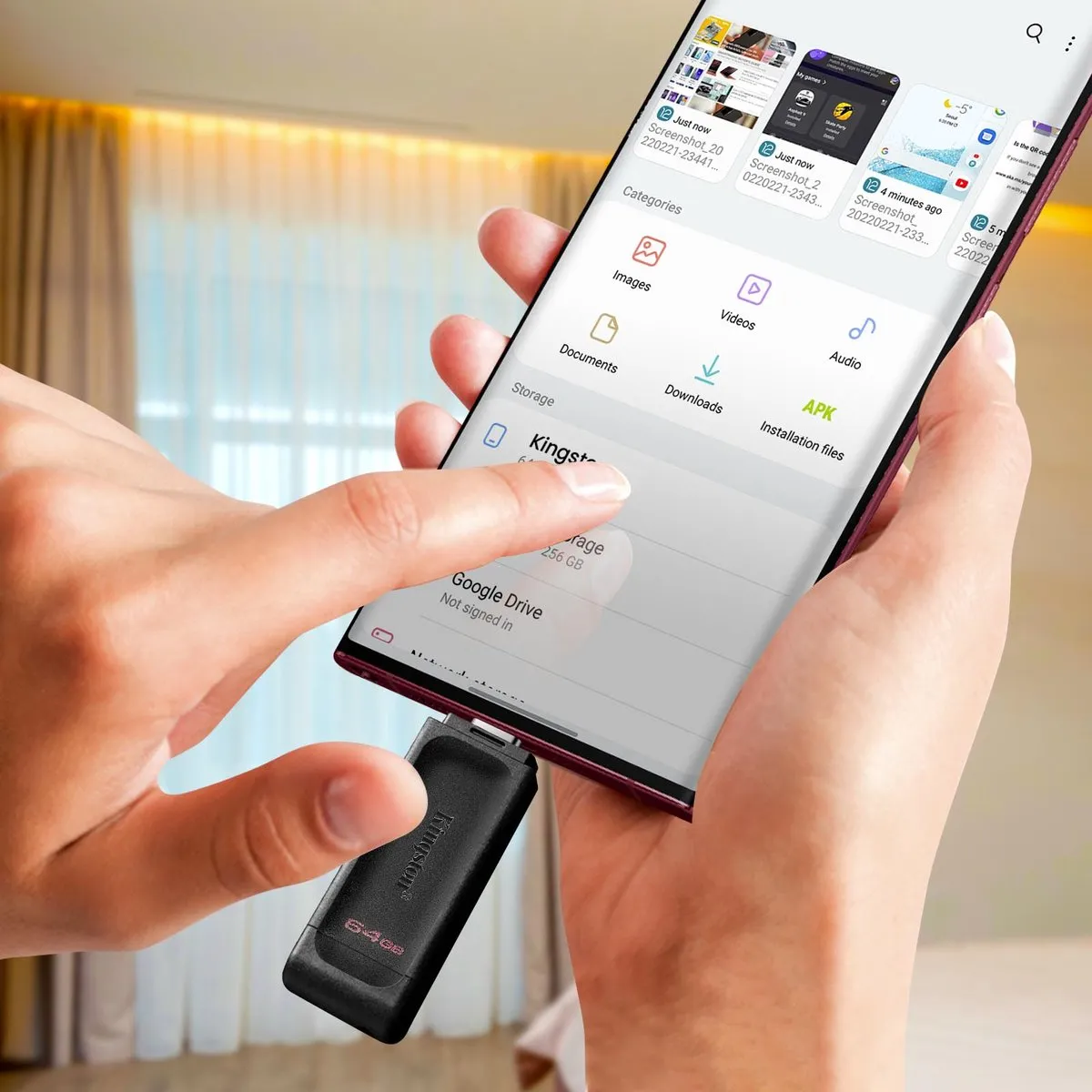 Kingston DT70 USB-C Geheugenstick 64GB - Zwart