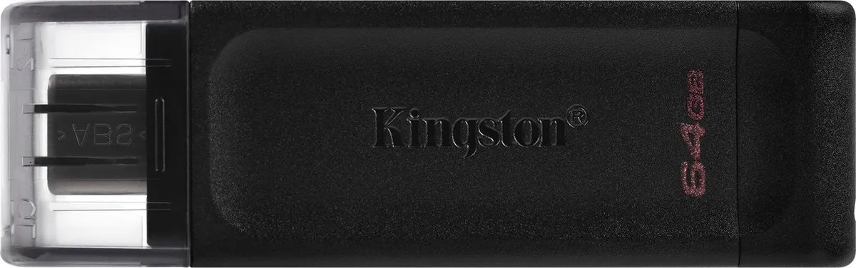 Kingston DT70 USB-C Geheugenstick 64GB - Zwart