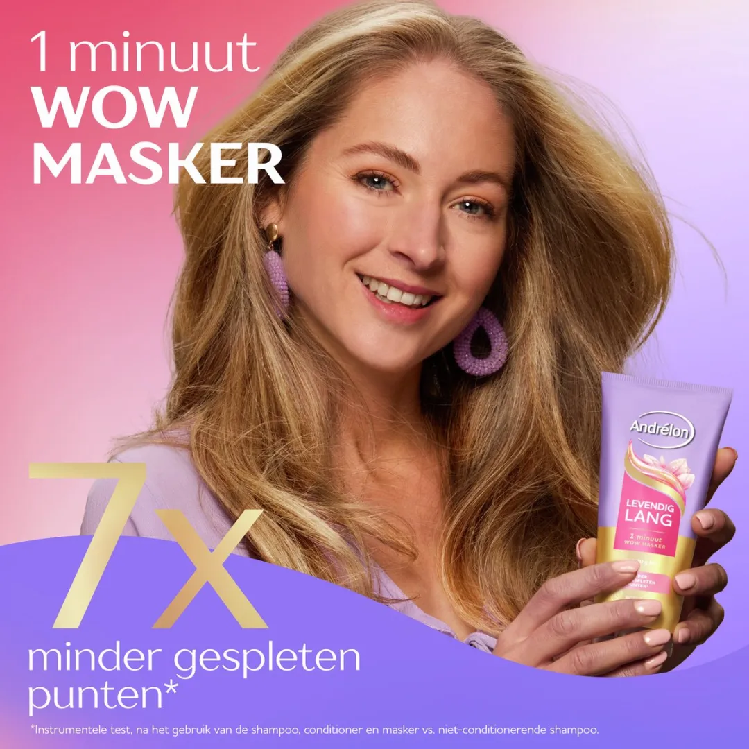 Andrélon 1 Minuut Haarmasker Levendig Lang - 6x180ml