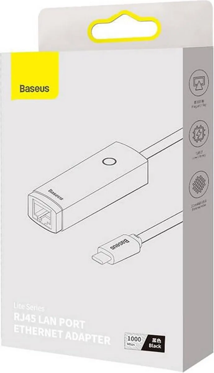 Baseus WKQX000301 Adapter - Zwart