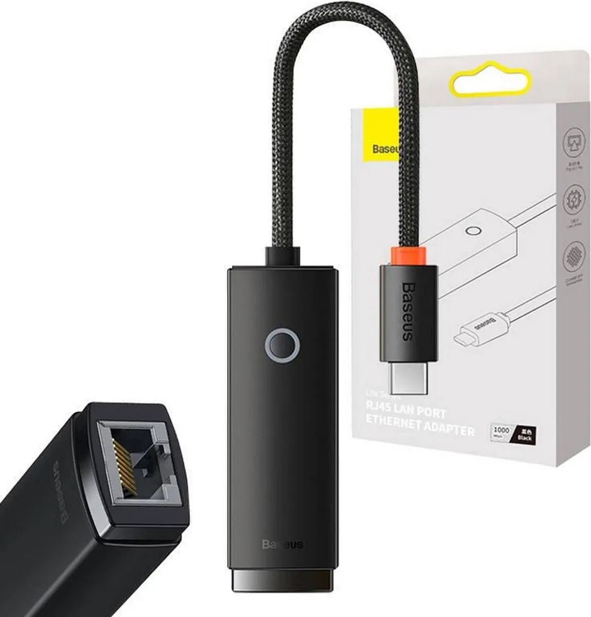Baseus WKQX000301 Adapter - Zwart