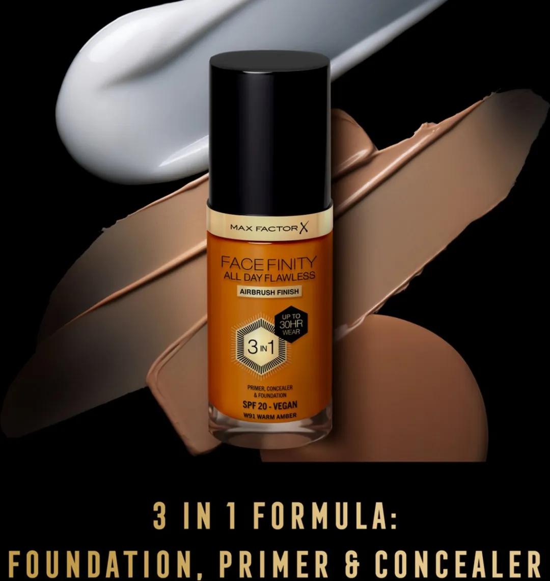 Max Factor Facefinity Foundation W91 Warm Amber 30ml