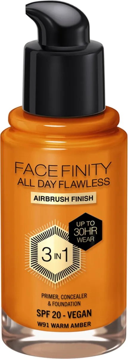 Max Factor Facefinity Foundation W91 Warm Amber 30ml