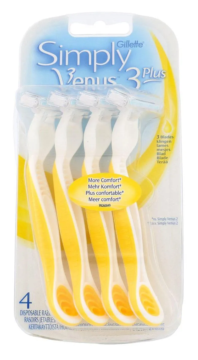 Gillette Venus Simply Venus 3 Plus Wegwerpscheermesjes - 4 Stuks - afbeelding 4 van 6