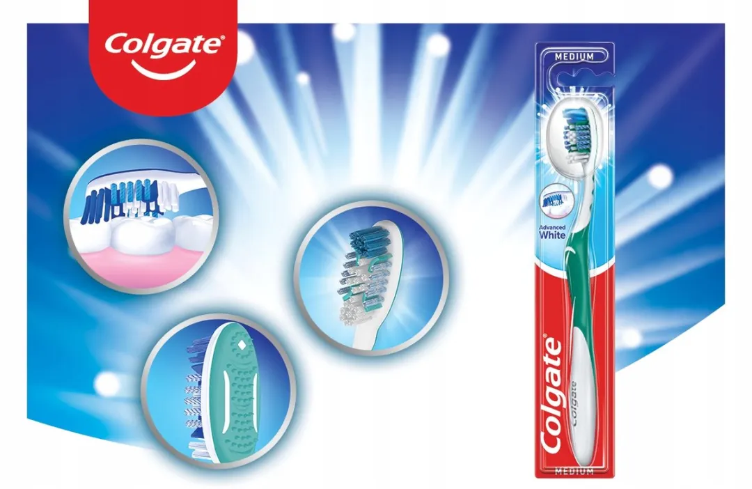 Colgate Geavanceerde Witte Tandenborstel Medium - Groen