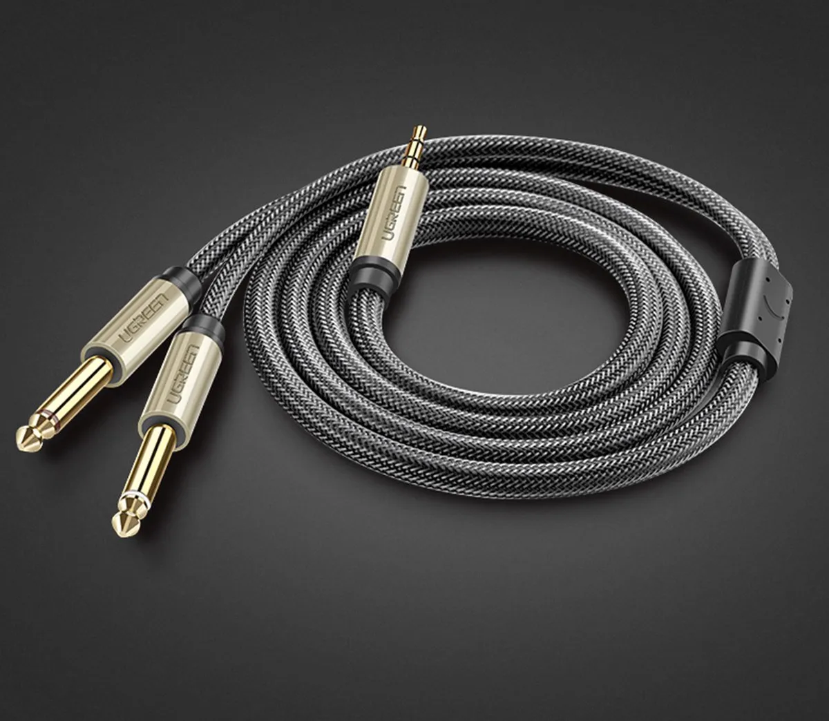 Ugreen Audiokabel Mini-Jack 3,5mm naar 6,35mm 2m - Zwart - afbeelding 6 van 6