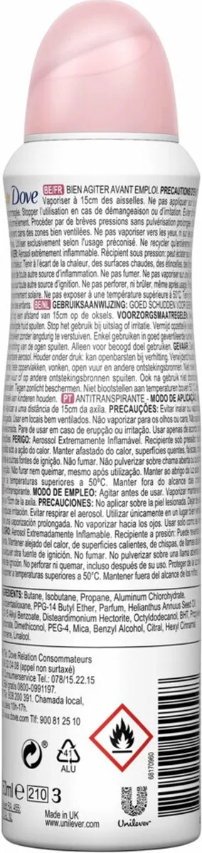 Dove Beauty Finish Deodorant Spray Vrouw 150ml