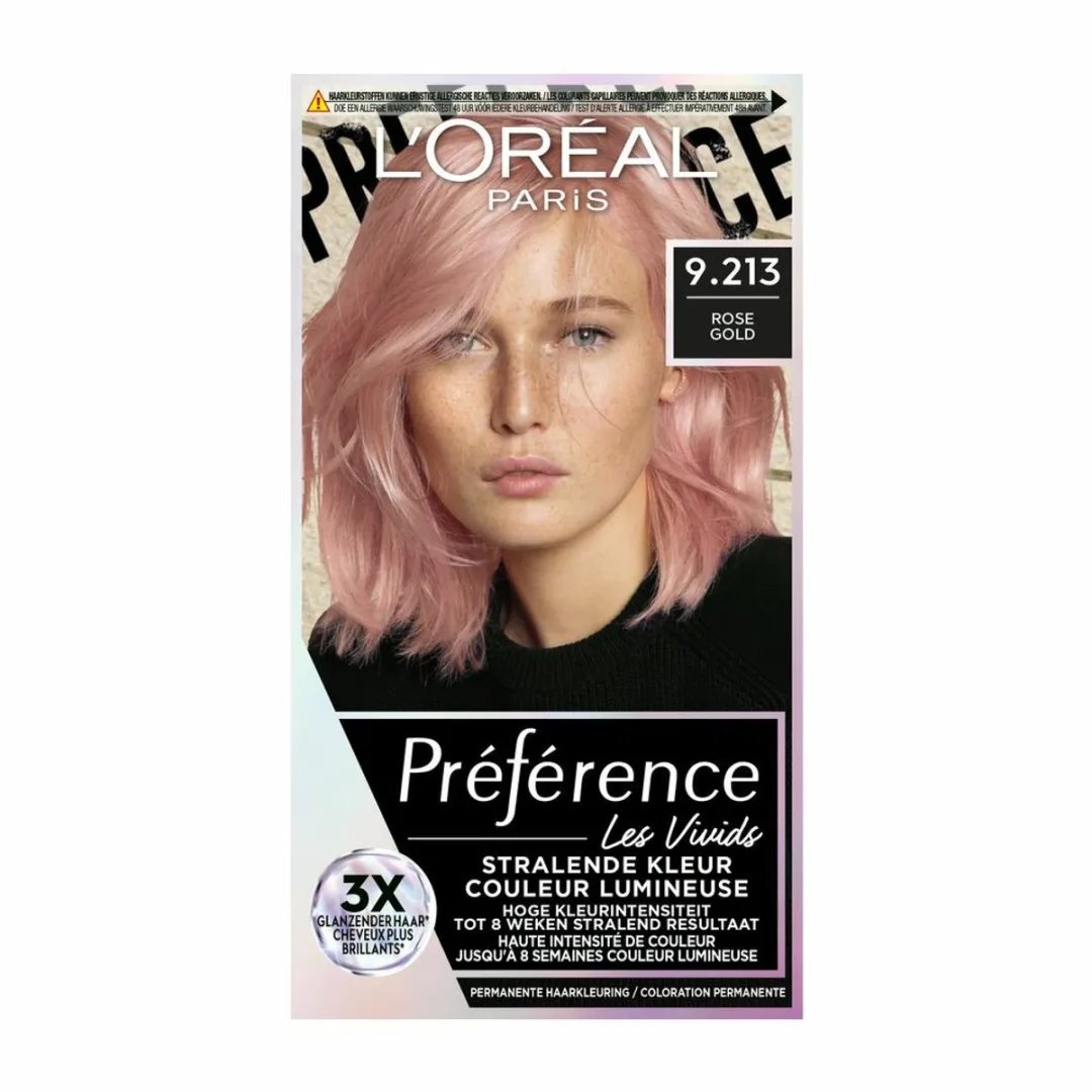 L'Oréal Paris Preference Vivids 9.213 Rose Gold Permanent Haarkleuring - 3 Stuks