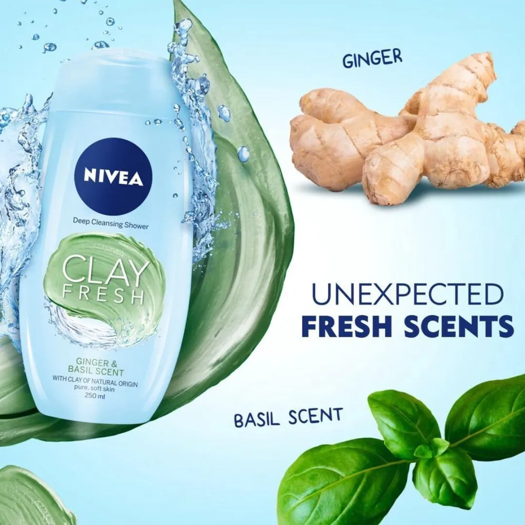 NIVEA Clay Fresh Douchegel Ginger & Basil 250ml