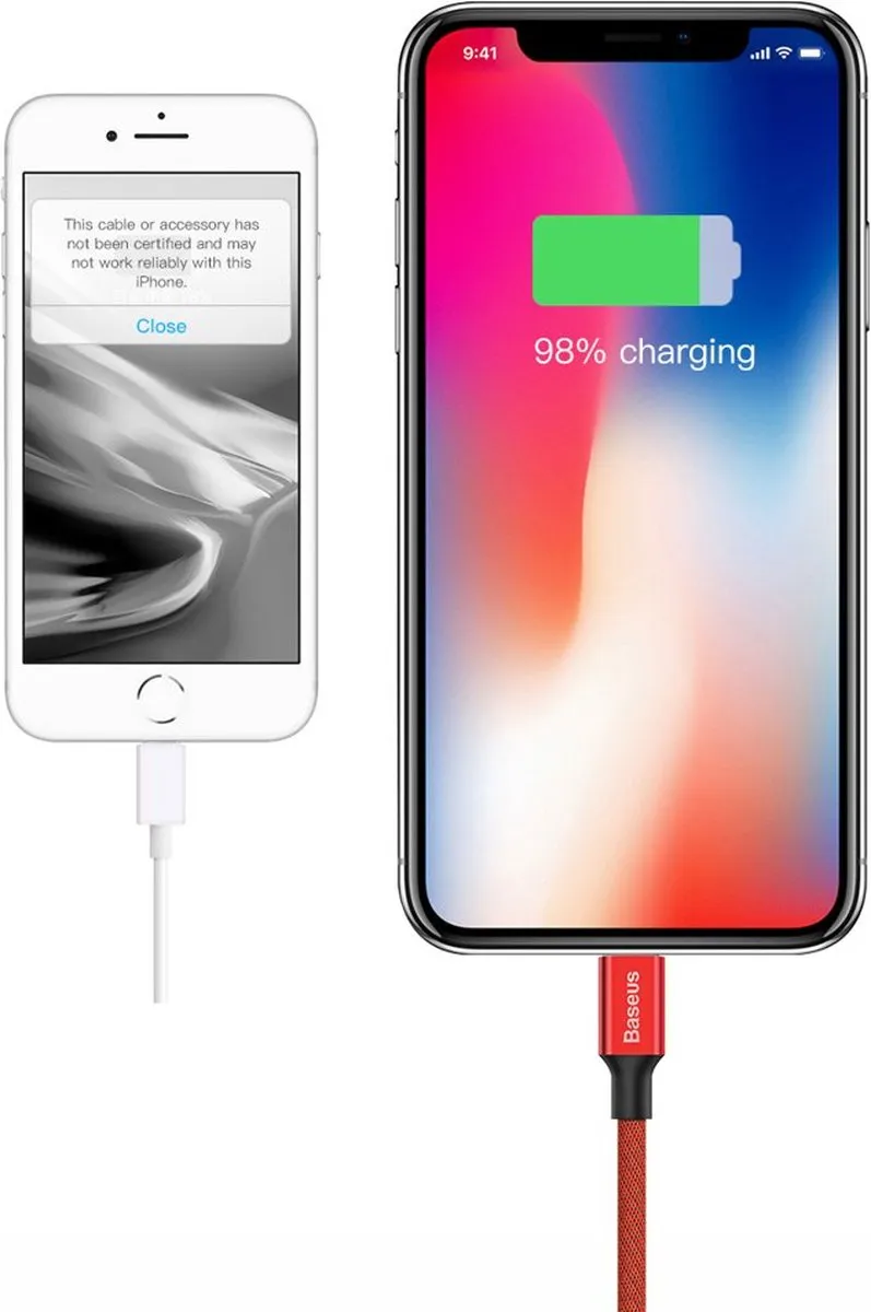 Baseus Yiven USB/Lightning Kabel 1,8M - Rood - CALYW-A09