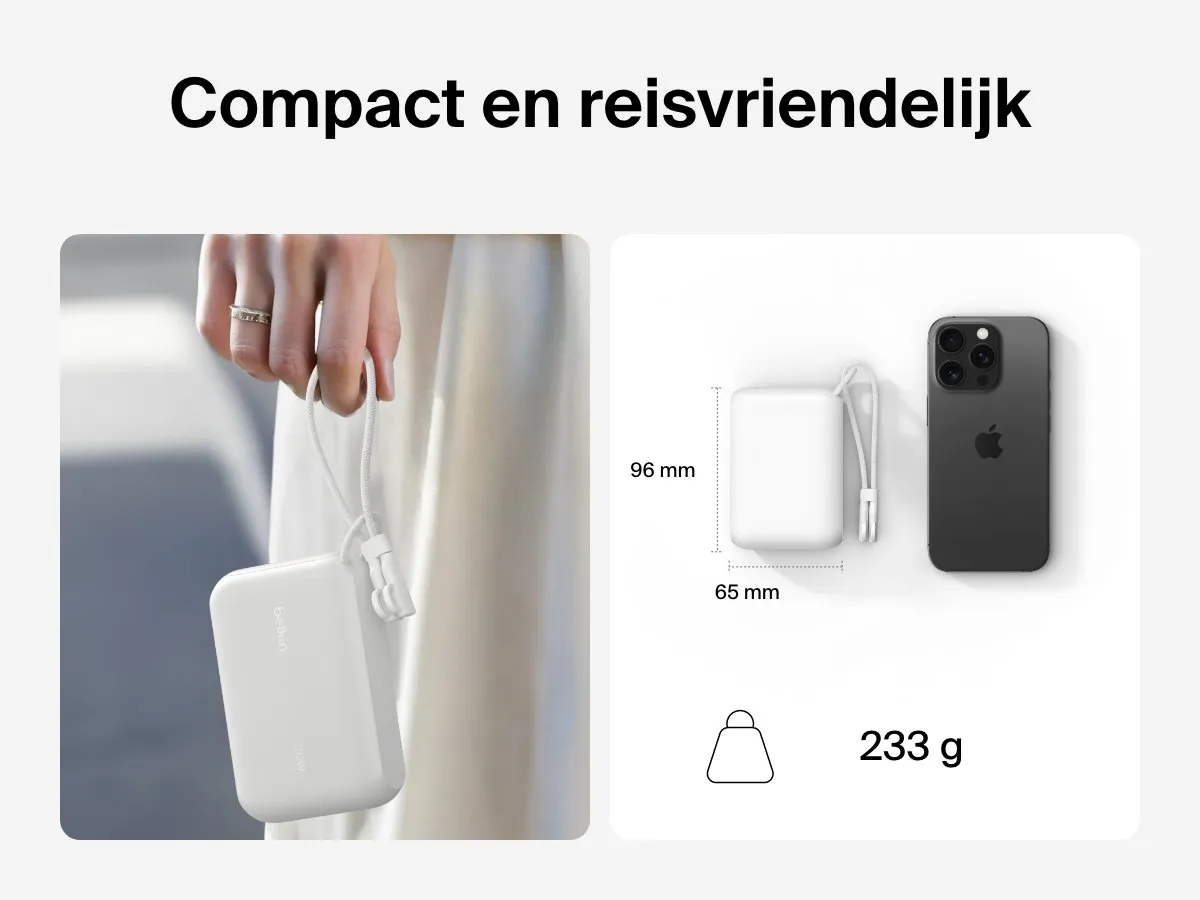 Belkin Power Bank 20W 10.000mAh BPB027HQWH - Wit