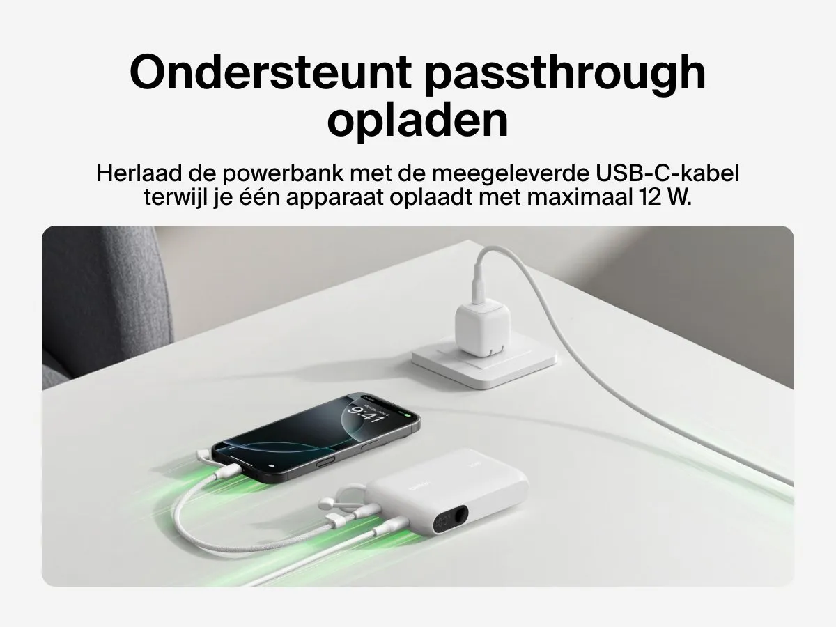 Belkin Power Bank 20W 10.000mAh BPB027HQWH - Wit