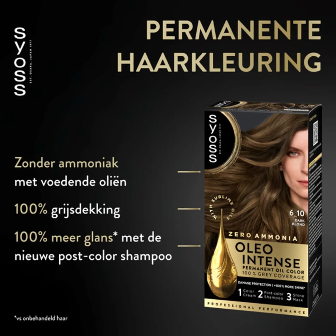 SYOSS Oleo Intense Haarverf 6-10 Donkerblond - 2x115ml