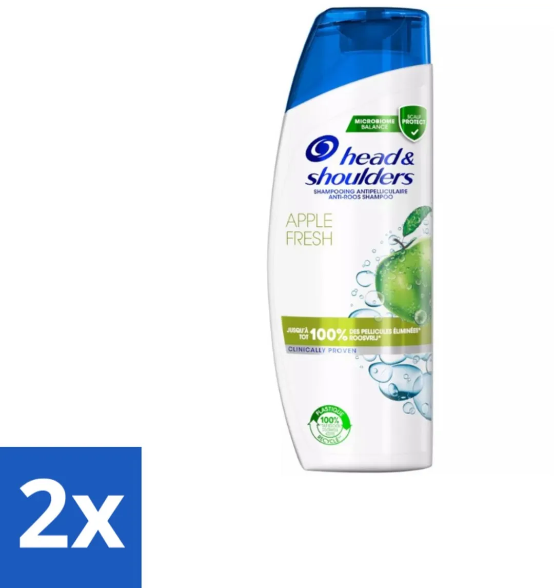 Head & Shoulders Anti-Roos Shampoo Apple Fresh 570ml - 2 Stuks