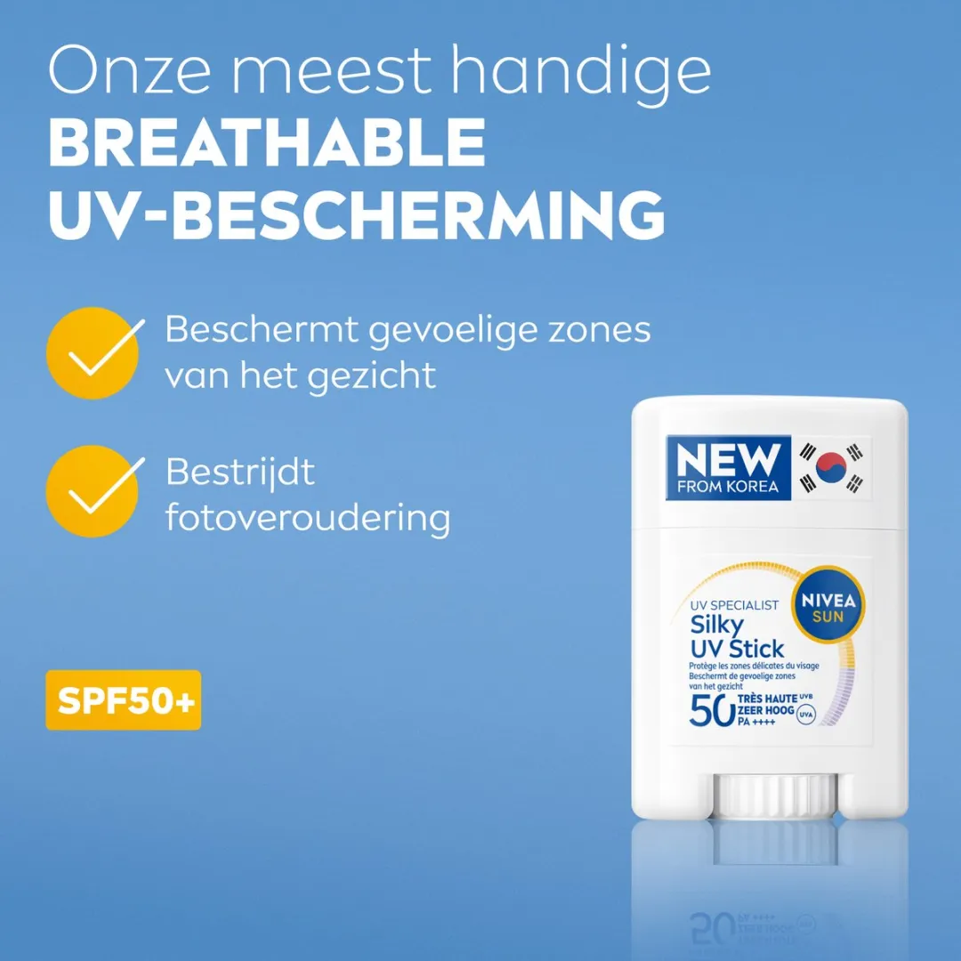 NIVEA Sun UV Face Silky Zonnebrand Stick SPF50+ 15g