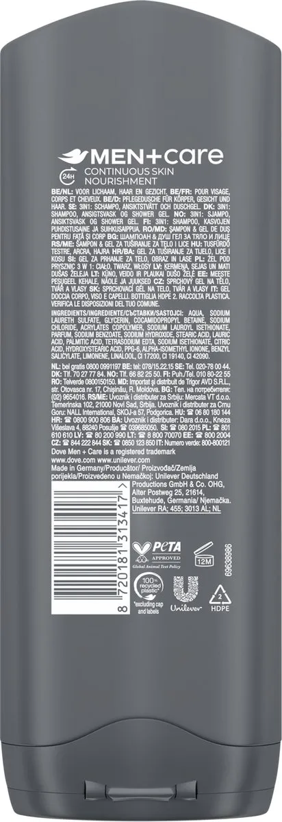 Dove Men+Care 3-in-1 Douchegel Clean Comfort - 6x250ml