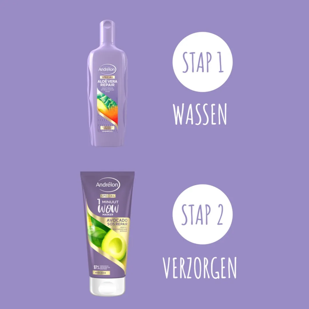 Andrélon 1 Minuut Wow Masker Avocado 180ml - 12 Stuks