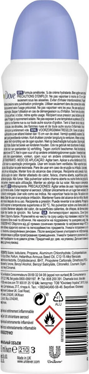 Dove Original Anti-transpirant Spray 150ml - 6 Stuks - afbeelding 6 van 6