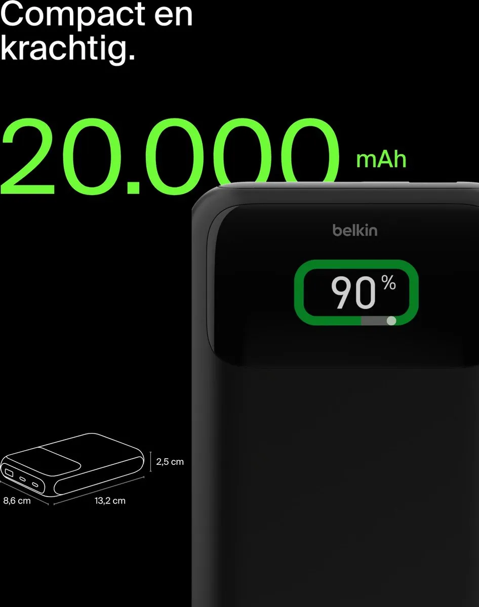 Belkin BoostCharge Pro 20000mAh Powerbank 65W - Zwart