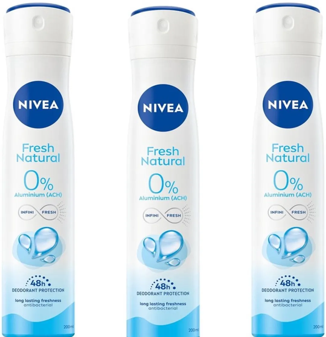 NIVEA Deodorant Spray Fresh Natural 150ml - 3 Stuks