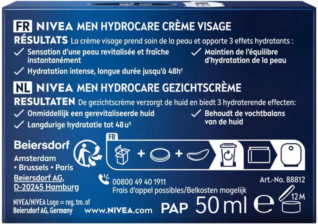 NIVEA MEN Hydrocare Gezichtscrème 50ml