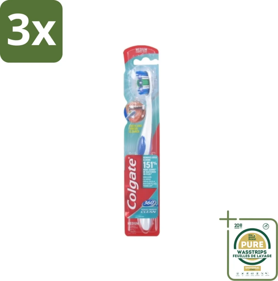 Colgate 360 Whole Mouth Clean Medium Tandenborstel